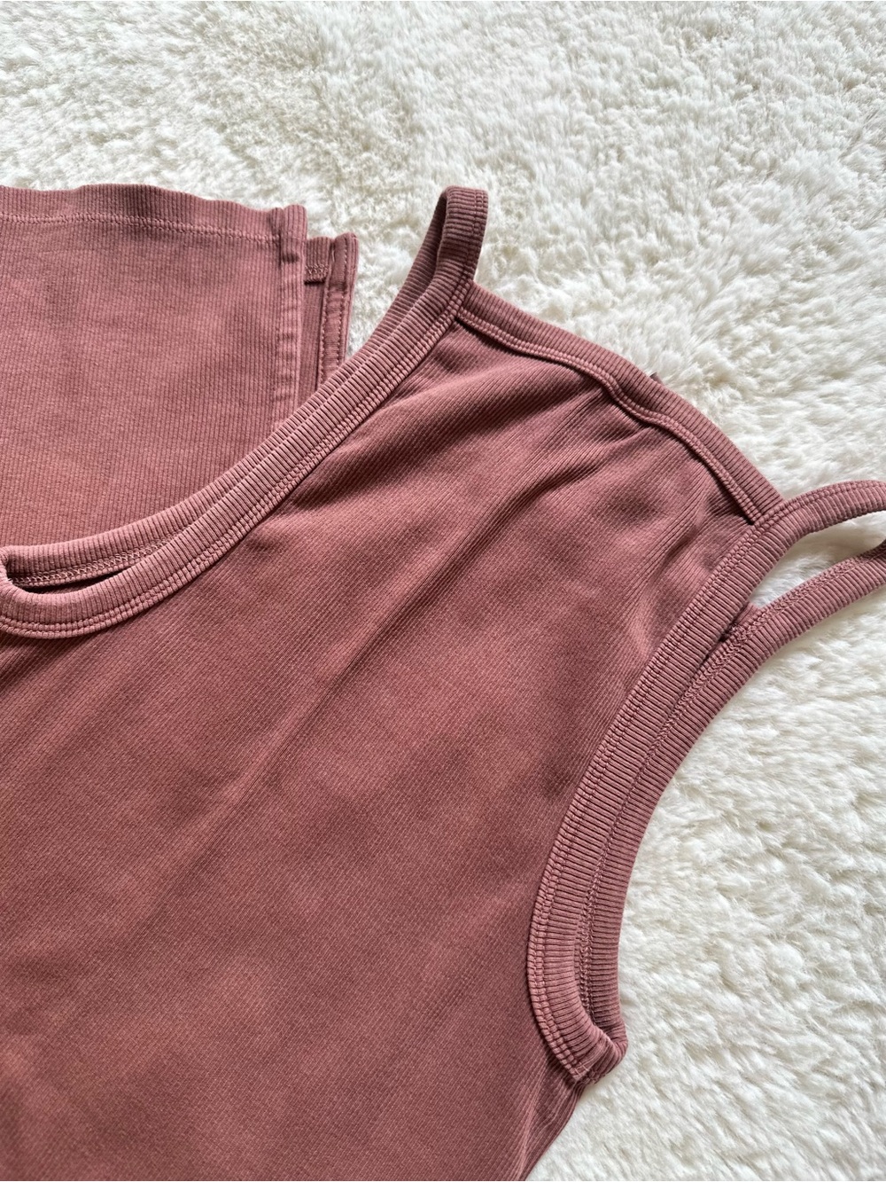 Old Navy Dusty Brown Ribbed Tank Midi Dress XS - Picture 9 of 11